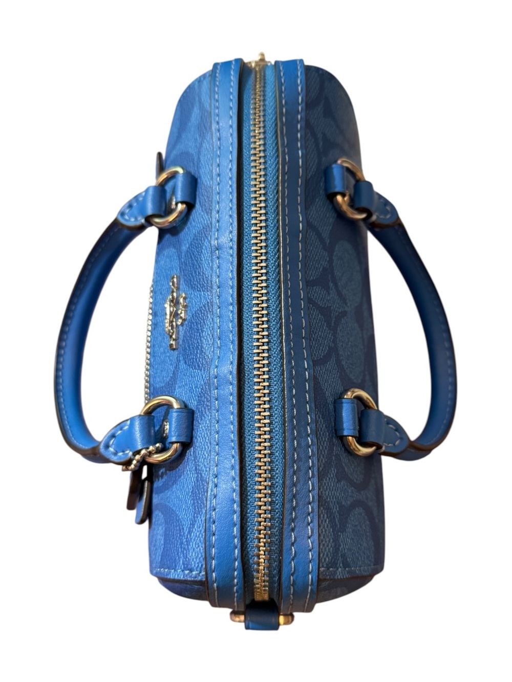 Coach Mini Rowan Crossbody Bag in Bright Blue Signature Canvas (Style C9947) - Picture 7 of 13